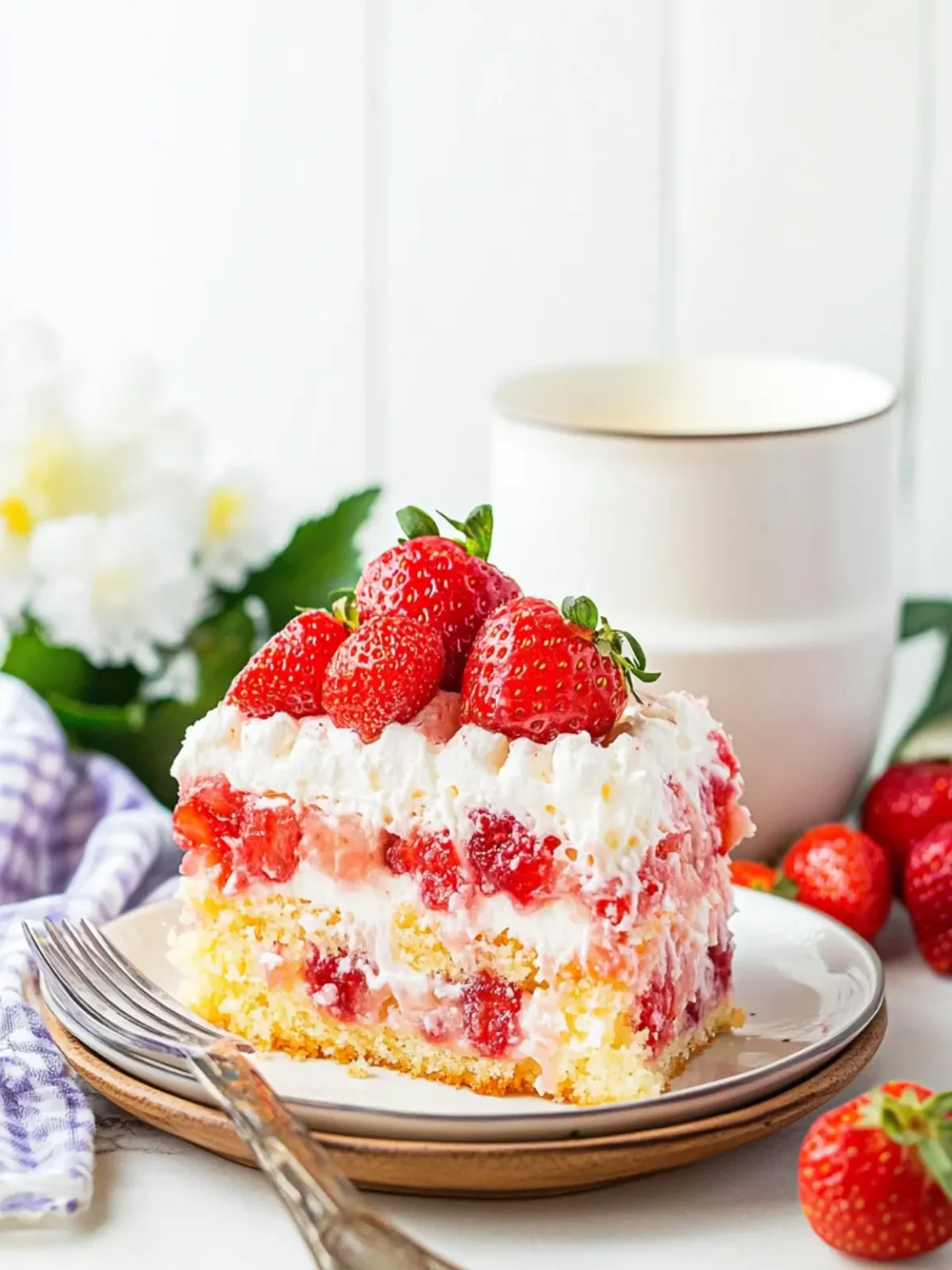 Strawberry Earthquake Cake