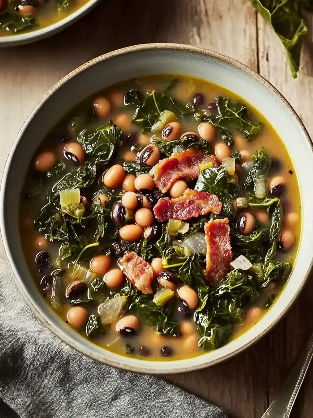 Bacon Black Eyed Peas and Collard Greens