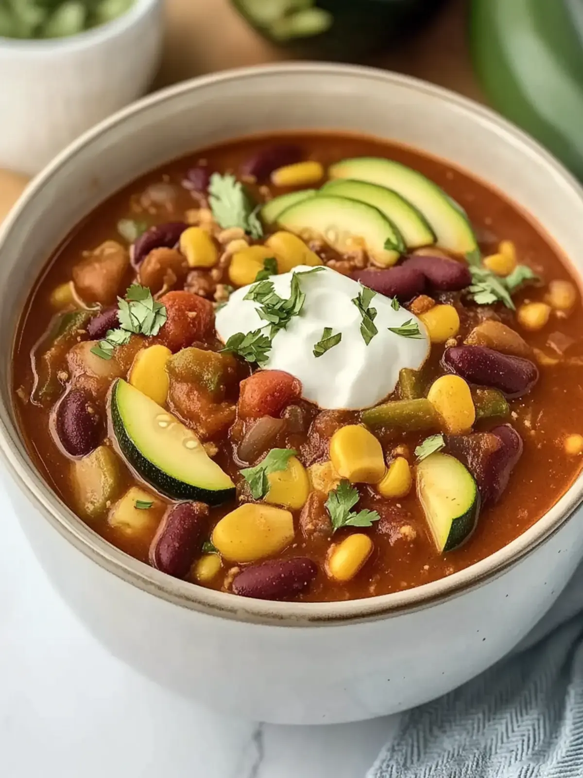 Hearty Chunky Crockpot Zucchini Chili for Cozy Nights