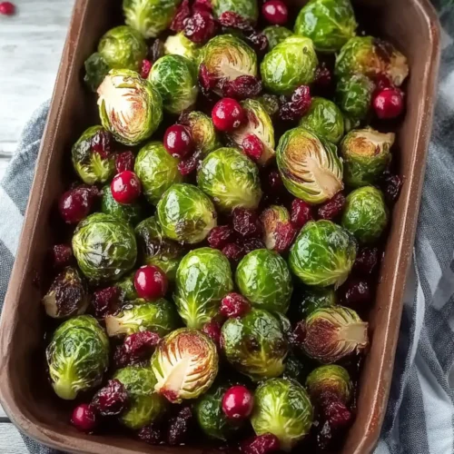 Roasted Brussels Sprouts with Cranberries