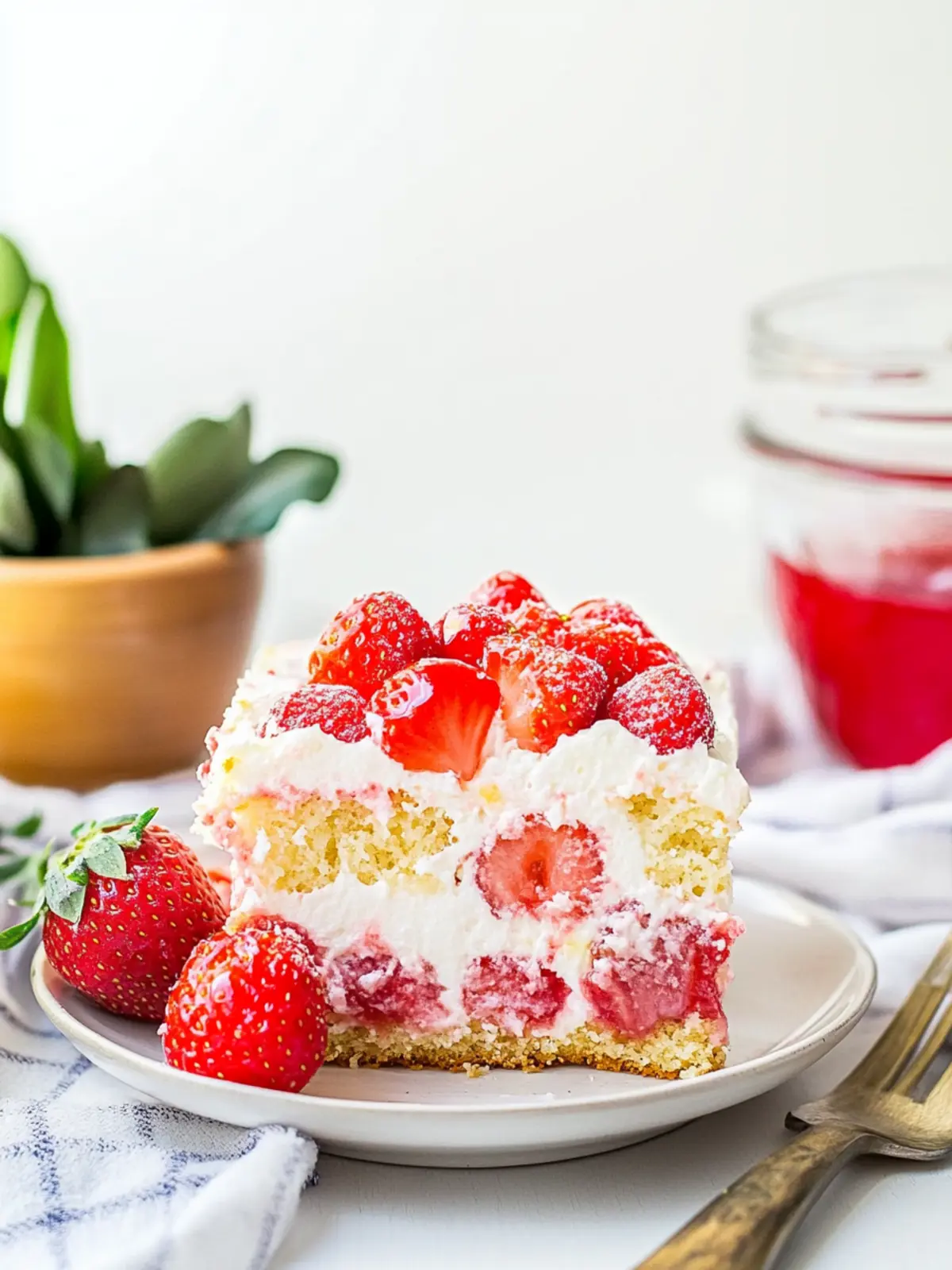 Strawberry Earthquake Cake