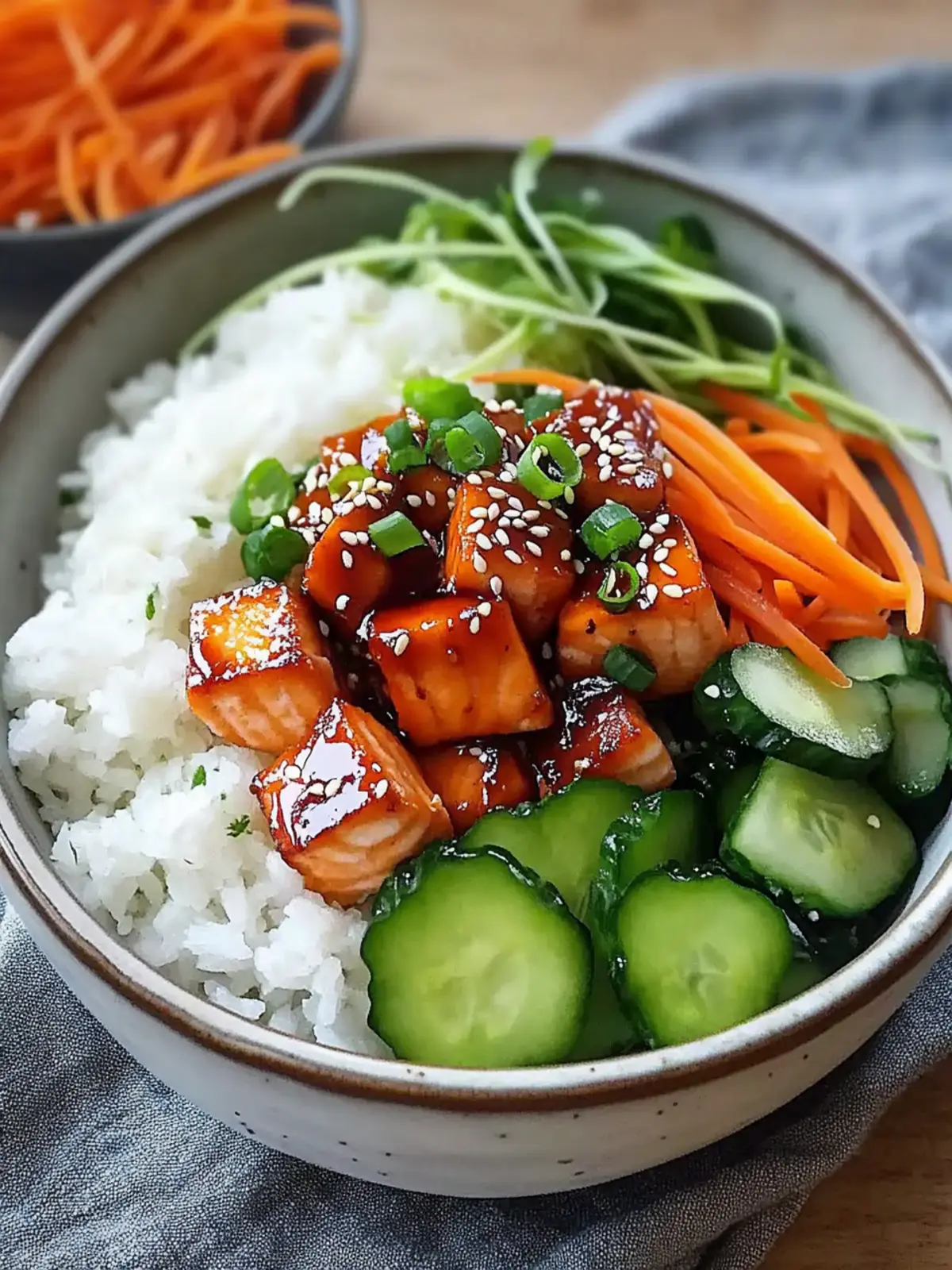 Honey Garlic Salmon Bowl
