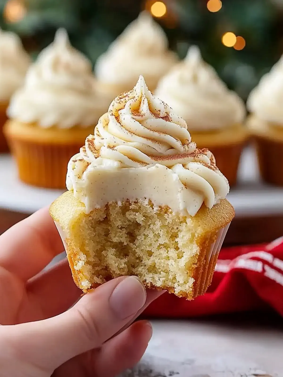 Delicious Eggnog Cupcakes with Festive Nutmeg Frosting