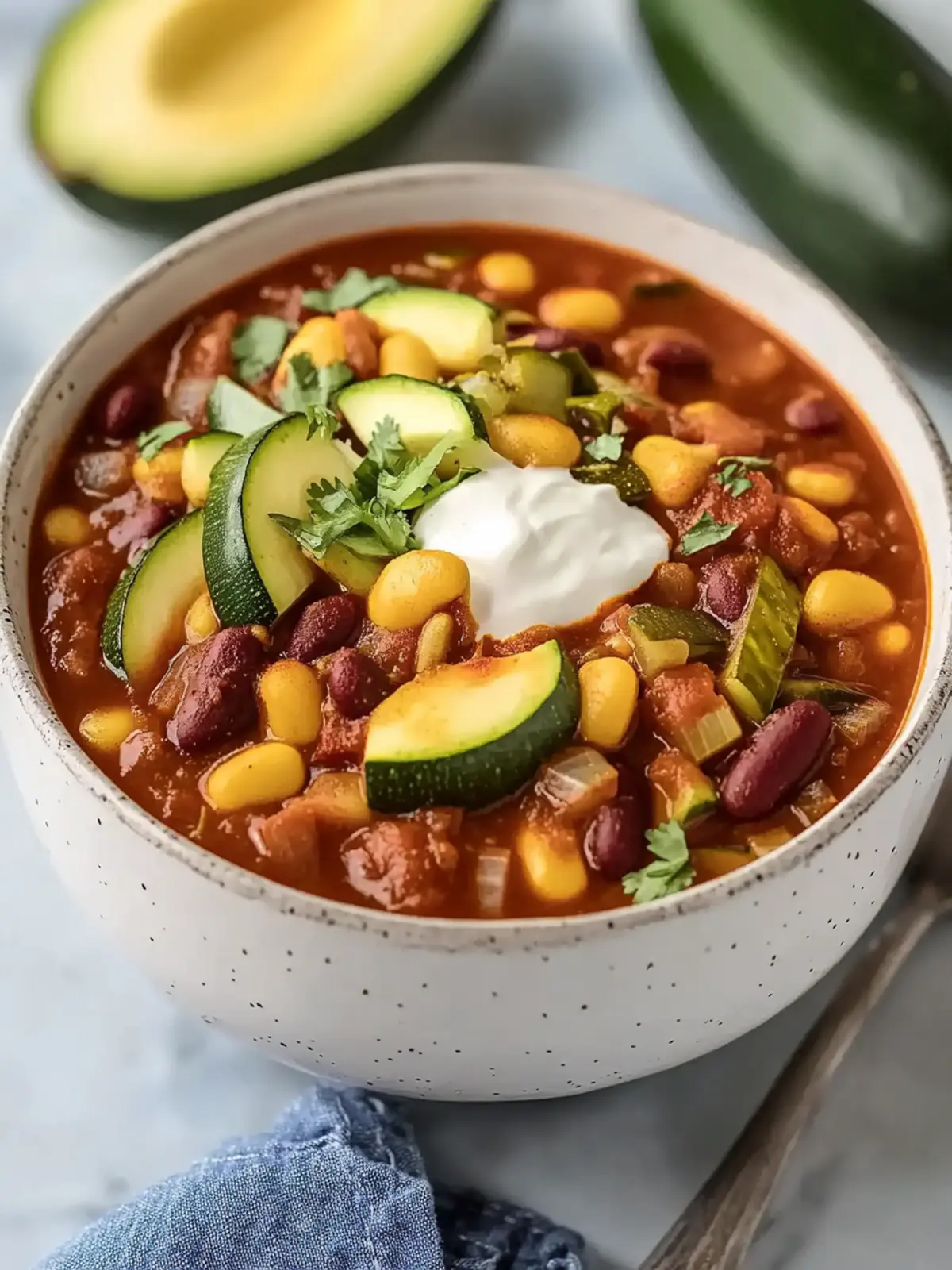 Chunky Crockpot Zucchini Chili