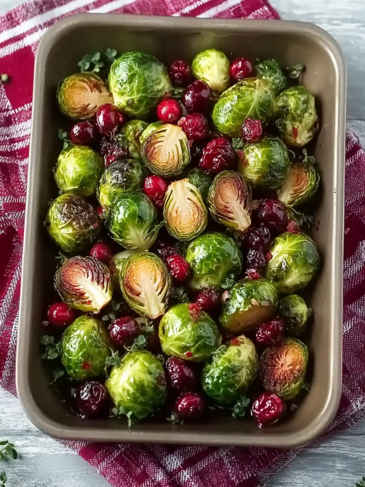 Roasted Brussels Sprouts with Cranberries