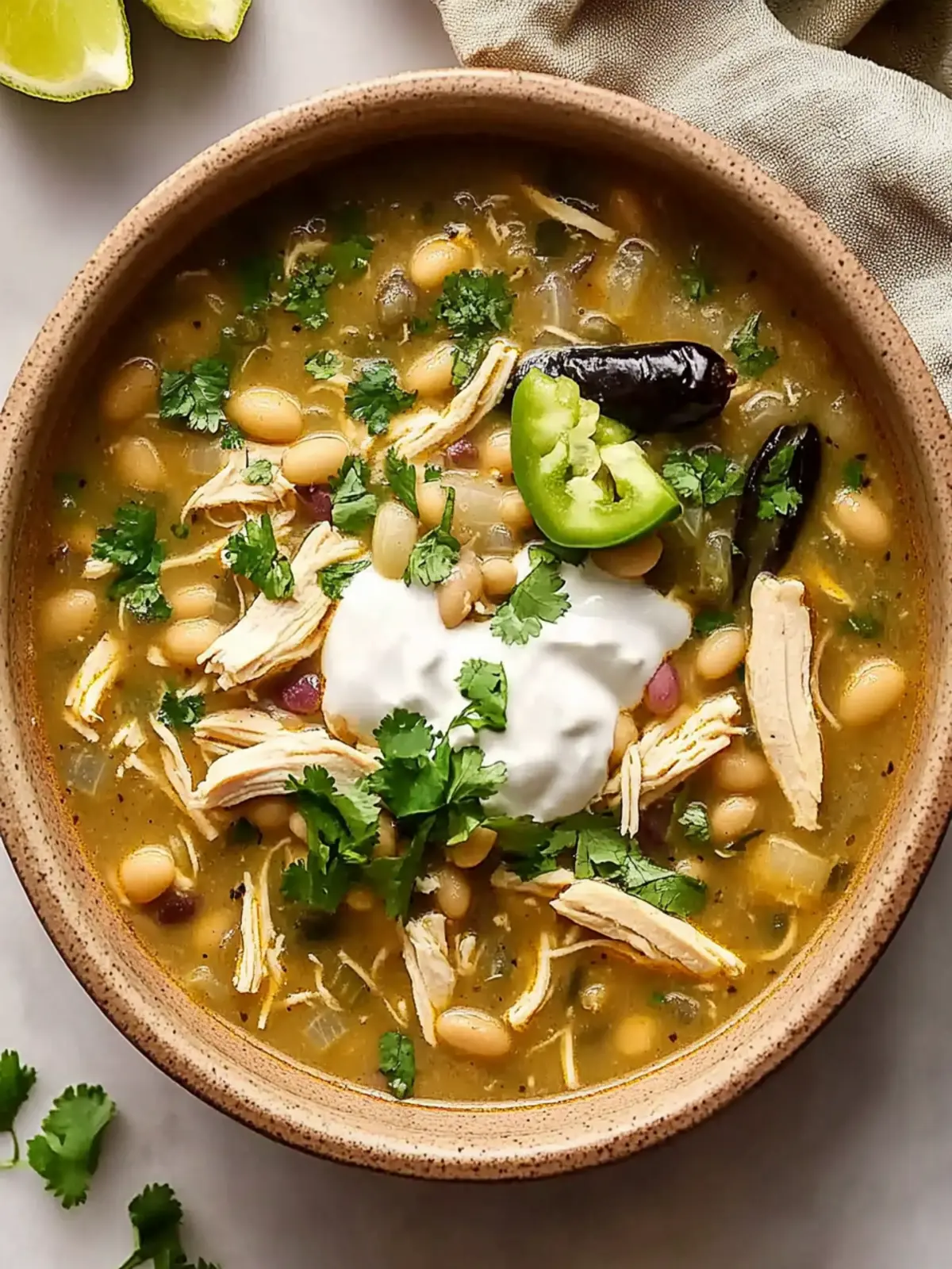 White Chicken Chili with Poblano Peppers