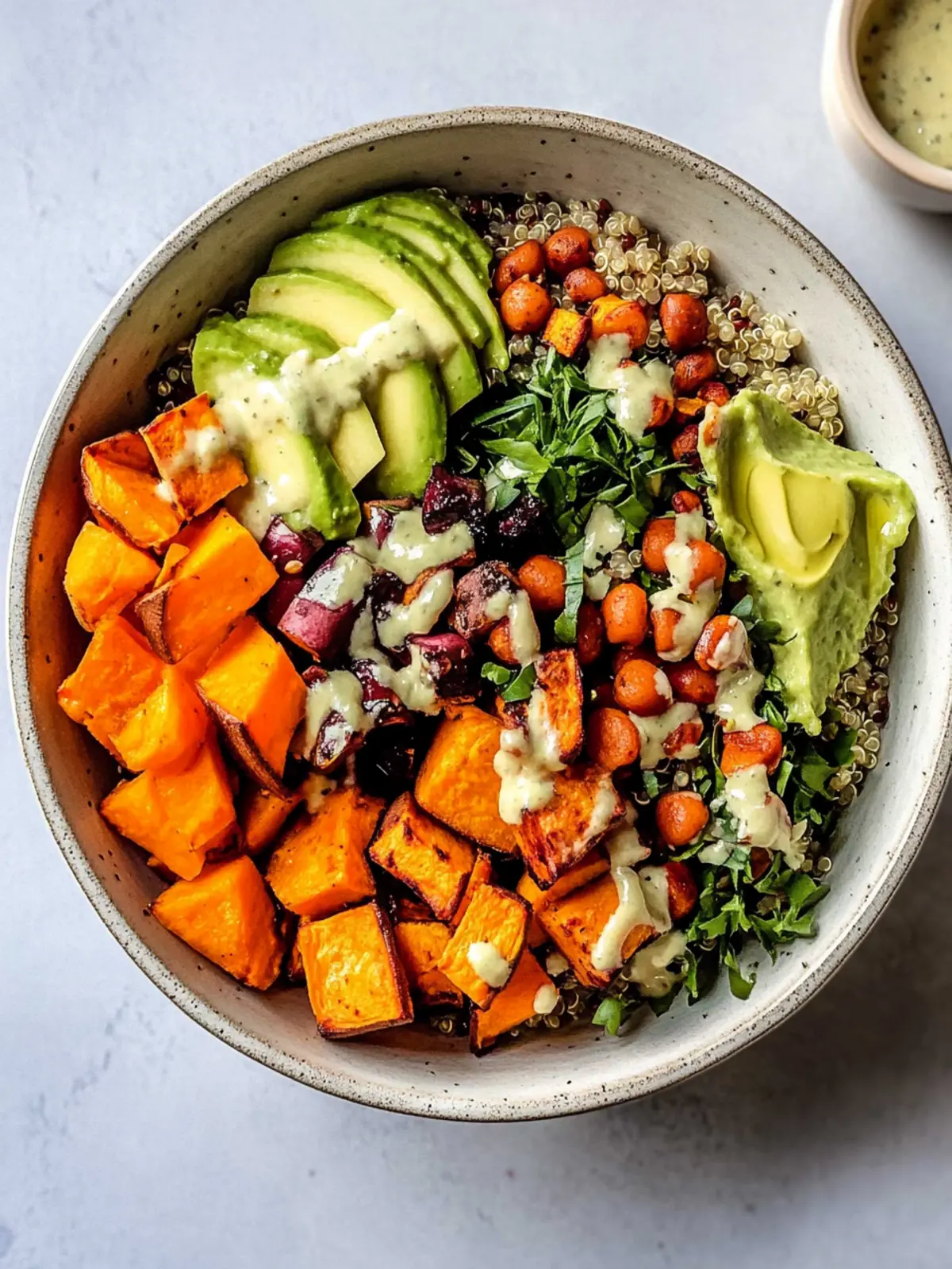 Plant-Based Power Bowl with Sweet Potatoes & Quinoa
