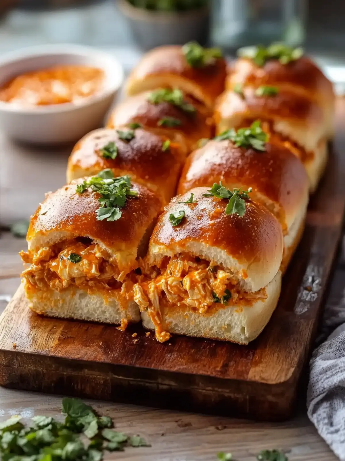 Spicy Buffalo Chicken Dip Sliders