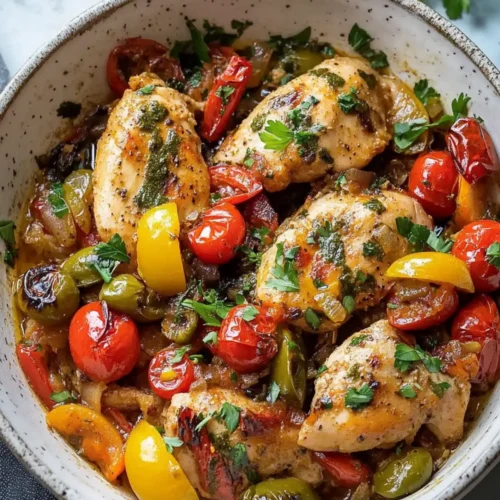 Tender Slow Cooker Mediterranean Chicken