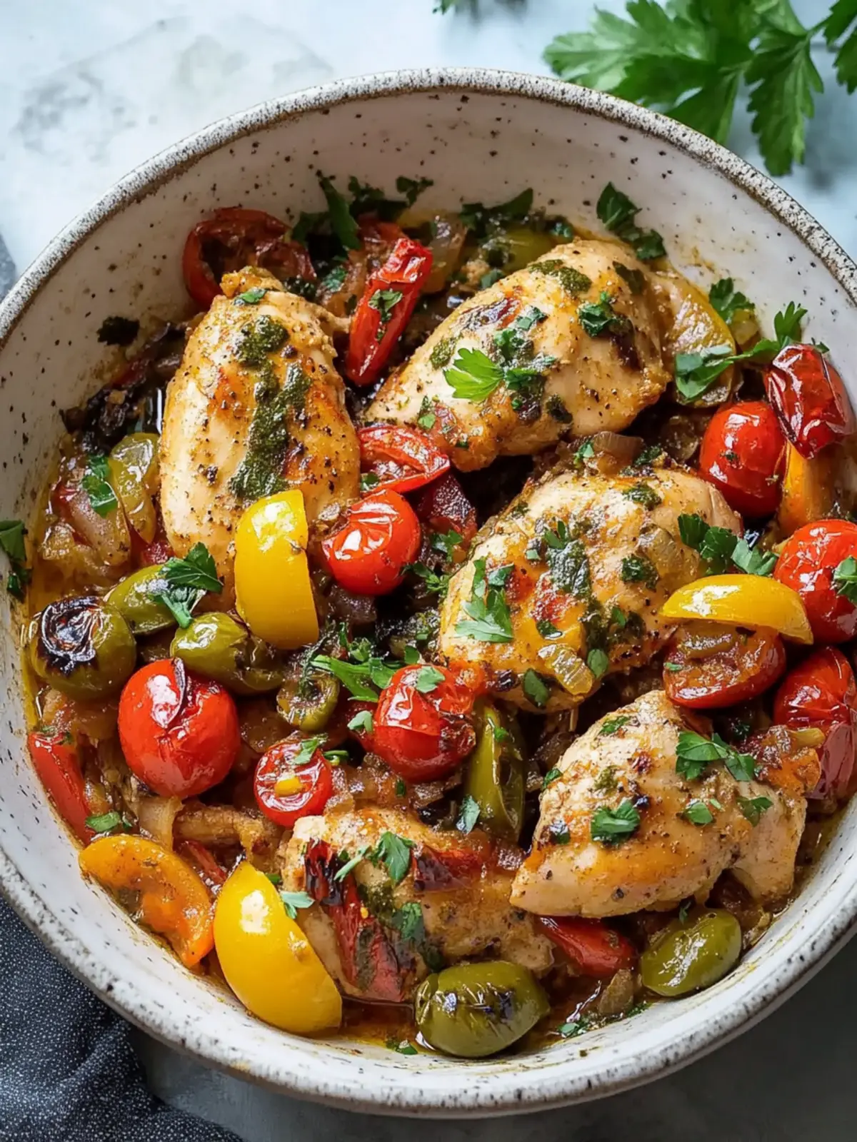 Tender Slow Cooker Mediterranean Chicken
