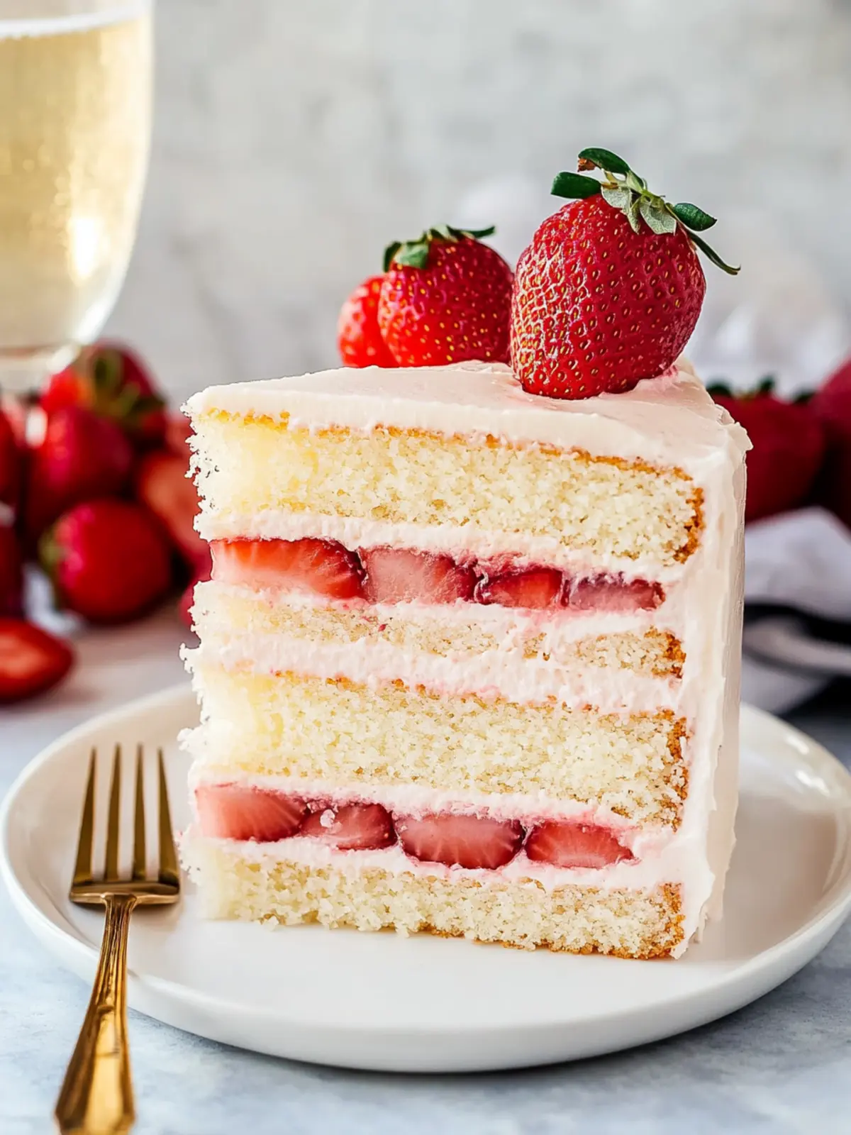 Strawberry Champagne Cake