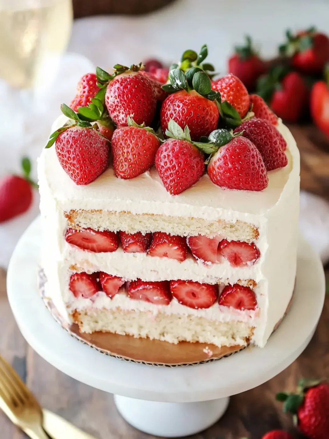 Strawberry Champagne Cake
