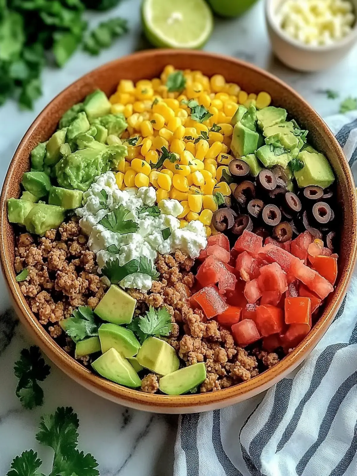 Protein-Packed Irresistible Ground Turkey Cottage Cheese Taco Bowl