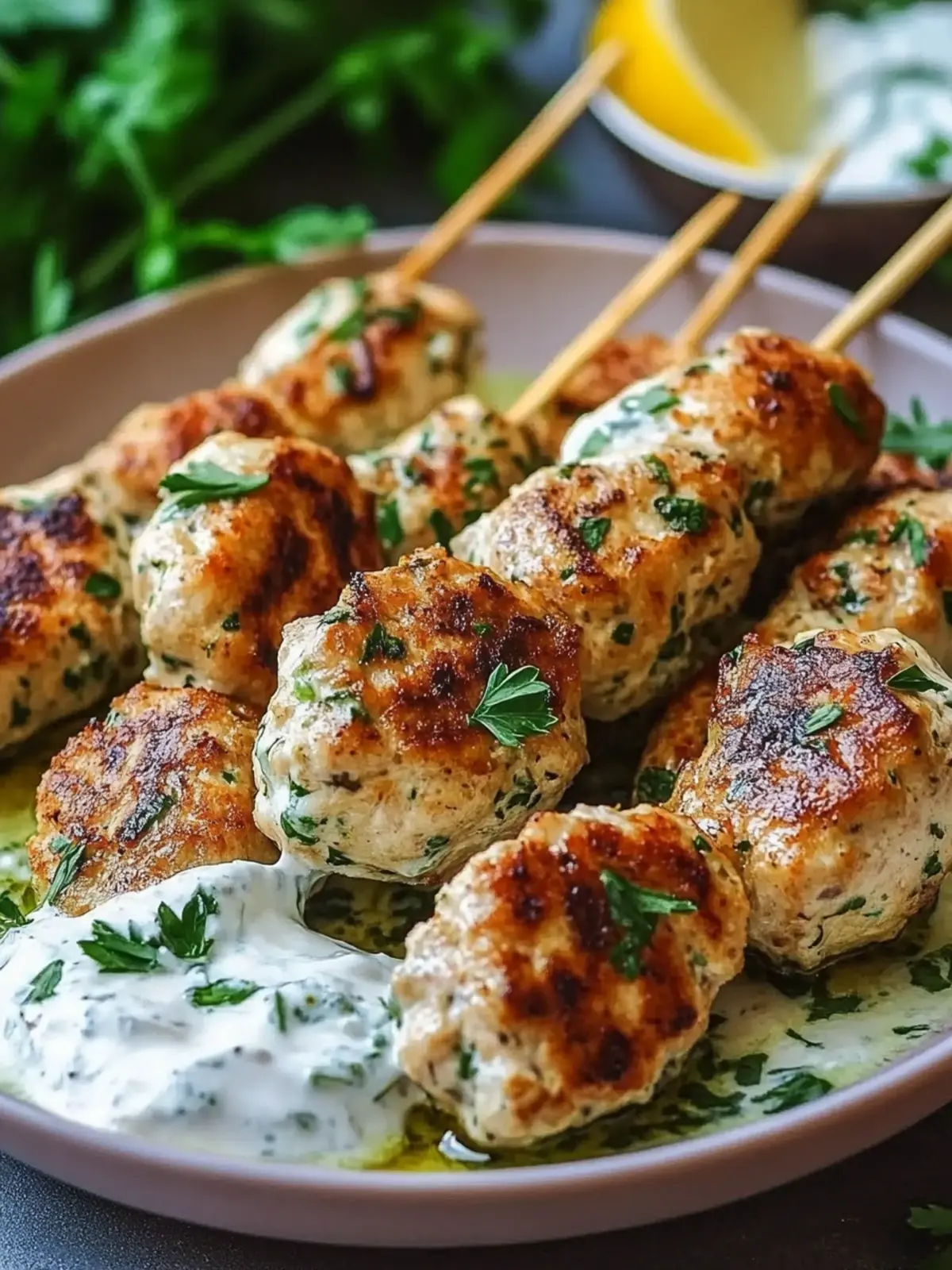 chicken kofta garlic yogurt sauce recipe