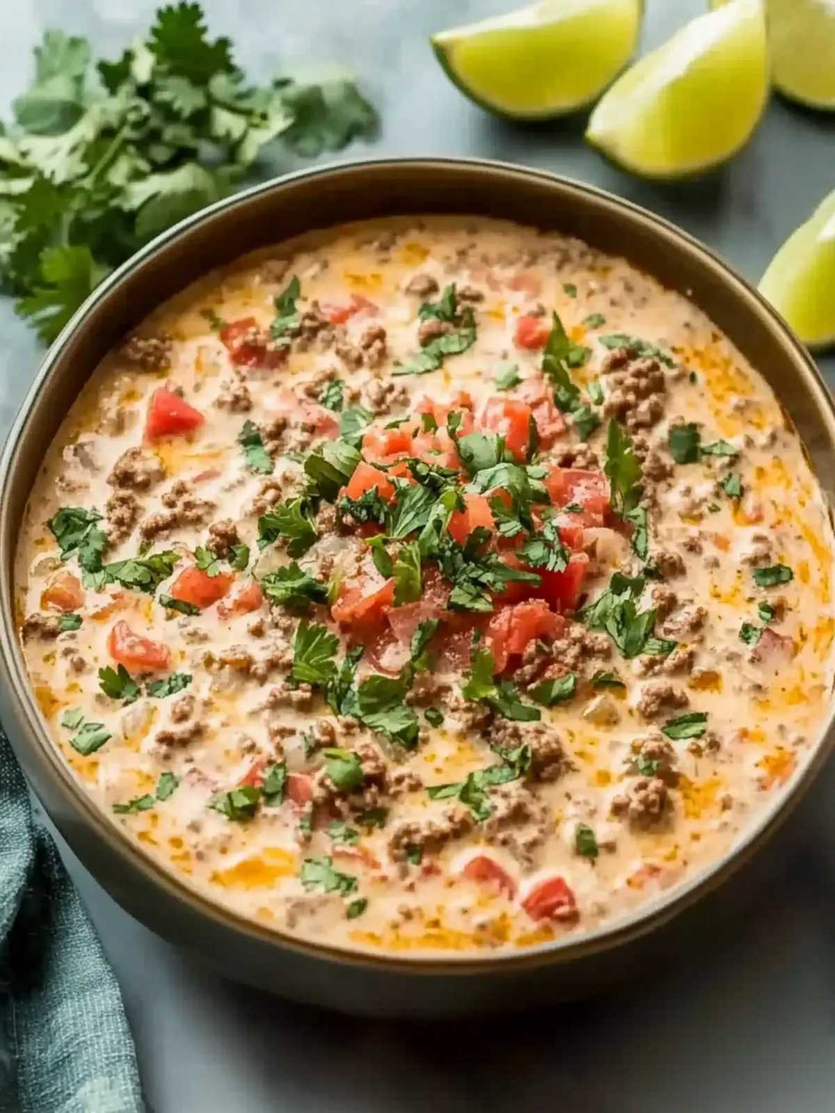 Simple Keto Rotel Dip with Ground Beef
