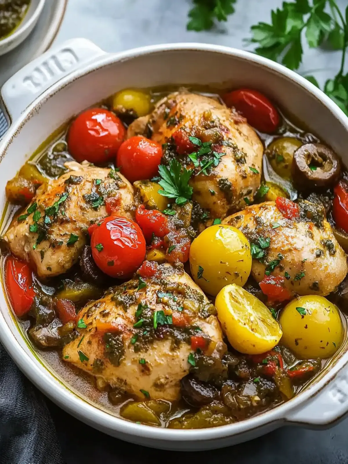 Tender Slow Cooker Mediterranean Chicken