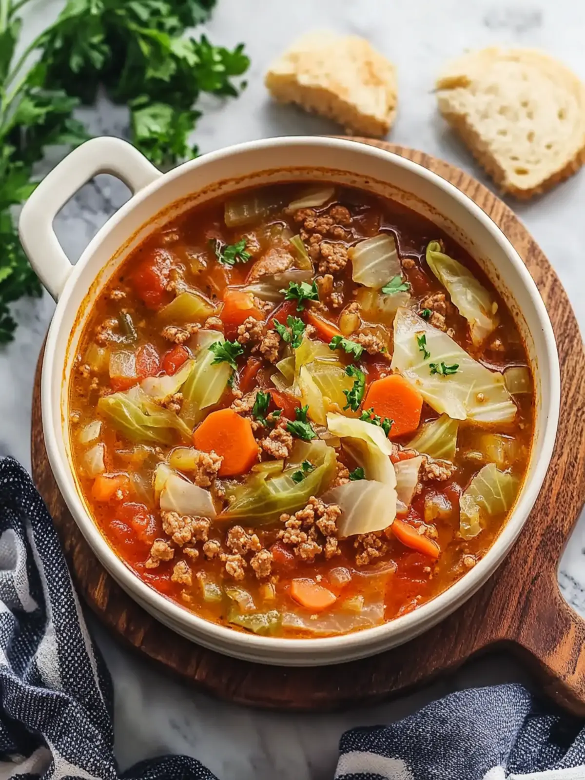 One-Pot Ground Beef and Cabbage Soup
