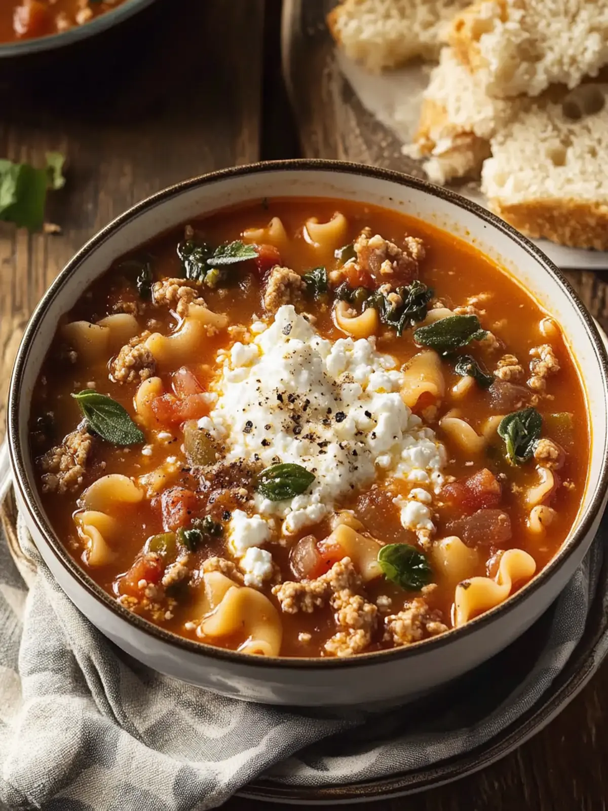 Comforting Lasagna Soup with Cottage Cheese