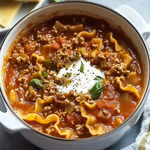 Simple Lasagna Soup No Ricotta