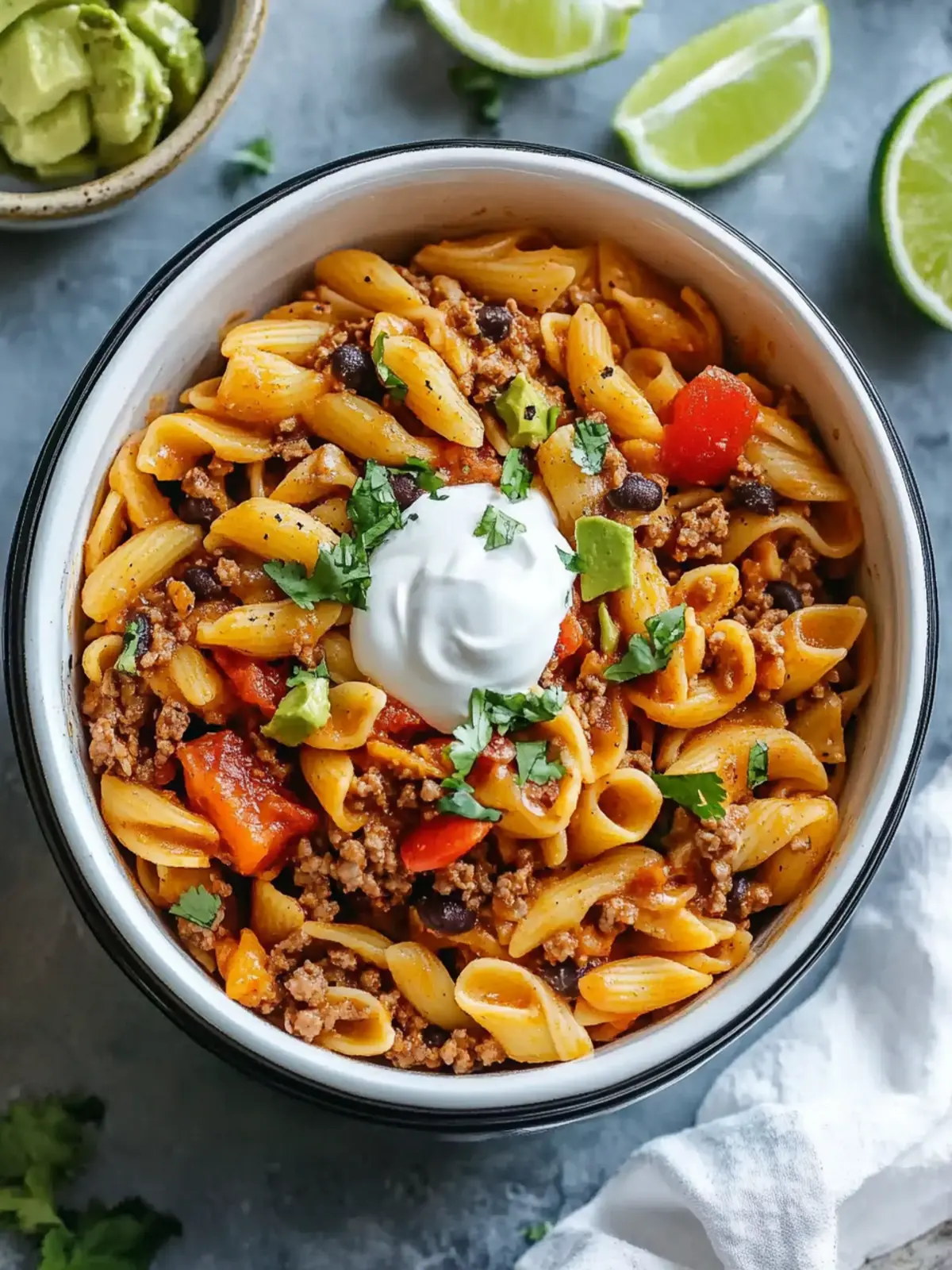 Hearty Crockpot Taco Pasta