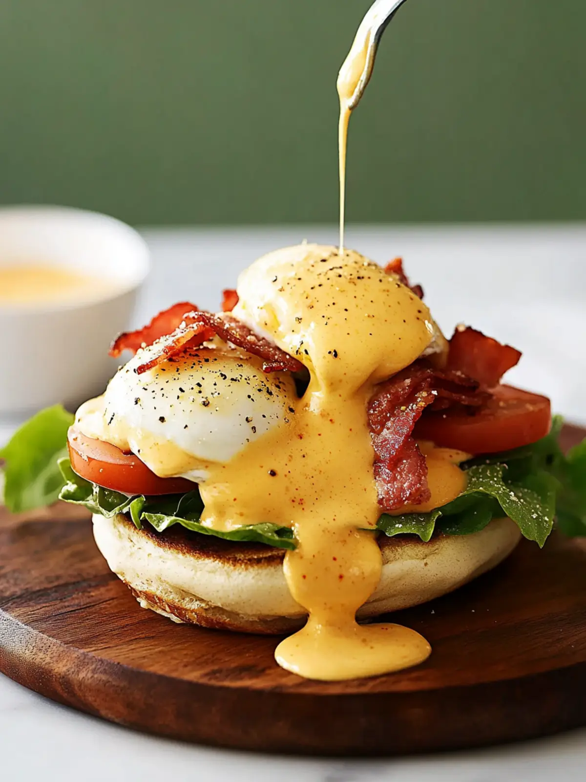 Savory BLT Eggs Benedict with Spiced Hollandaise Sauce