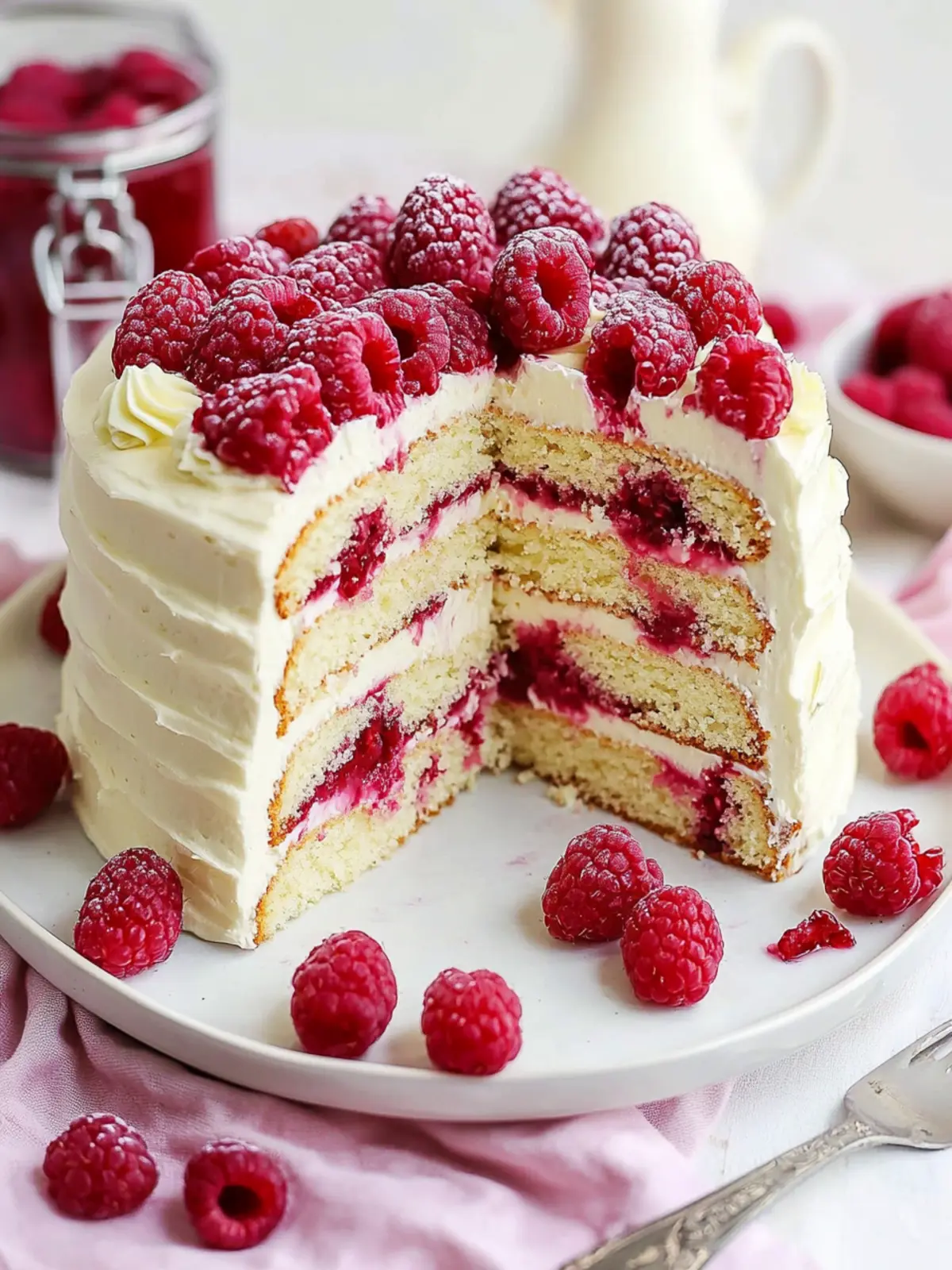 Raspberry White Chocolate Layer Cake