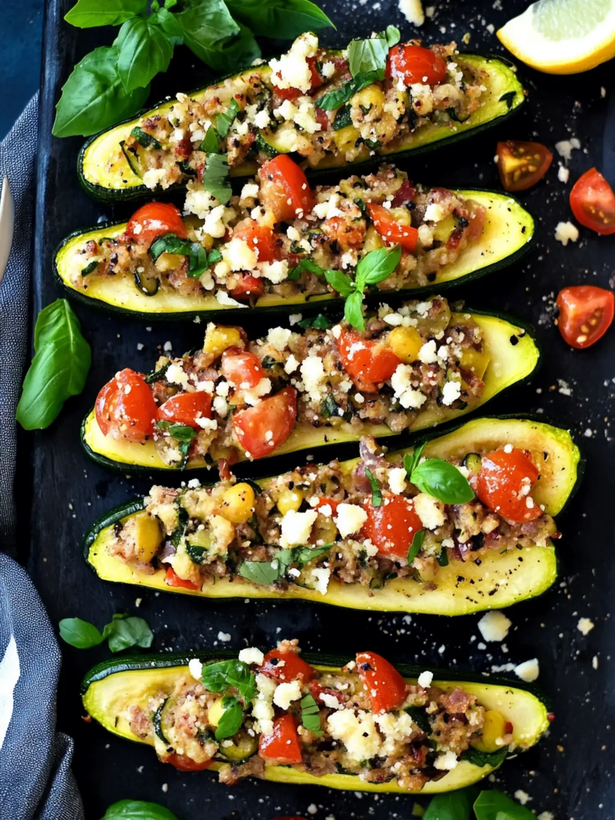 Mediterranean Stuffed Zucchini Boats