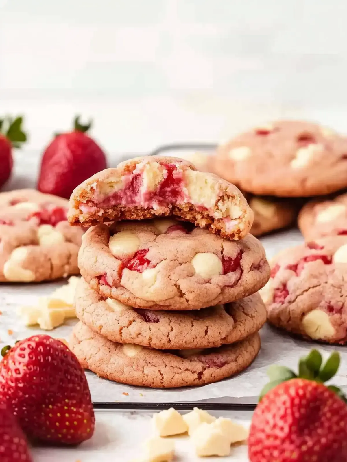 Creamy Strawberry Cheesecake Cookies