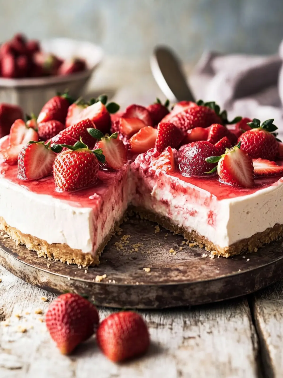 No-Bake Strawberry Cheesecake