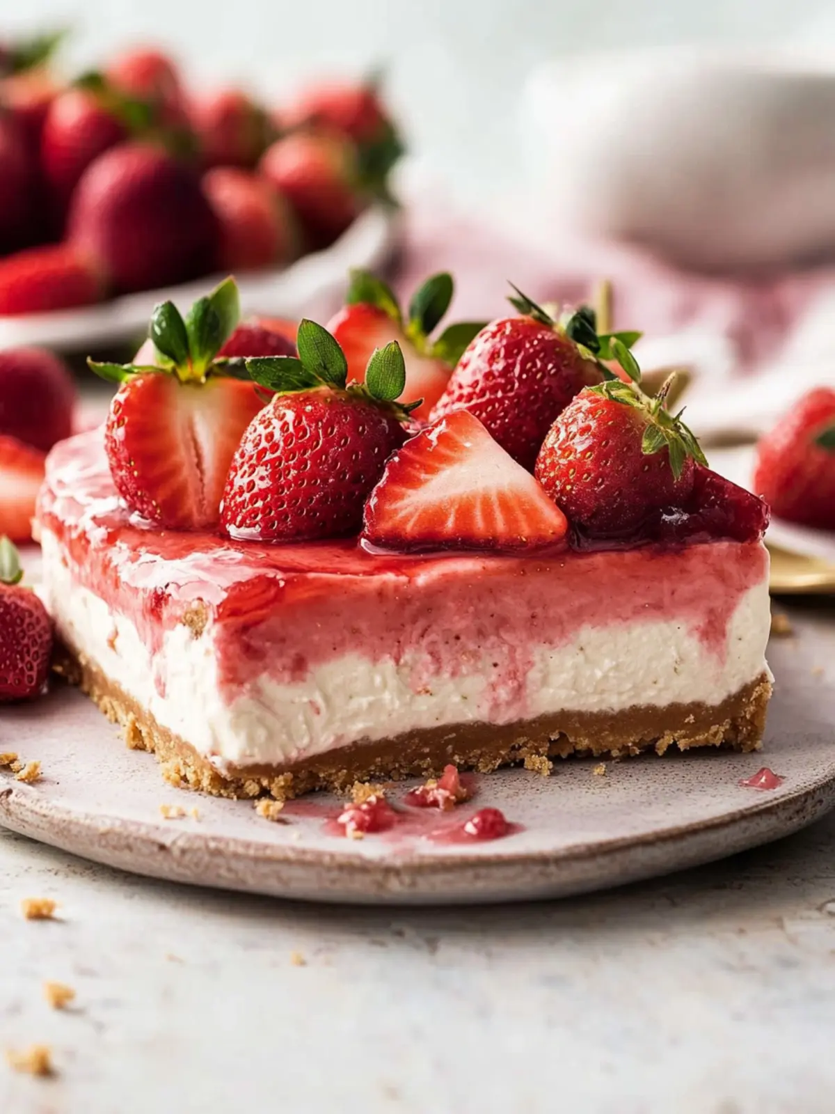 No-Bake Strawberry Cheesecake