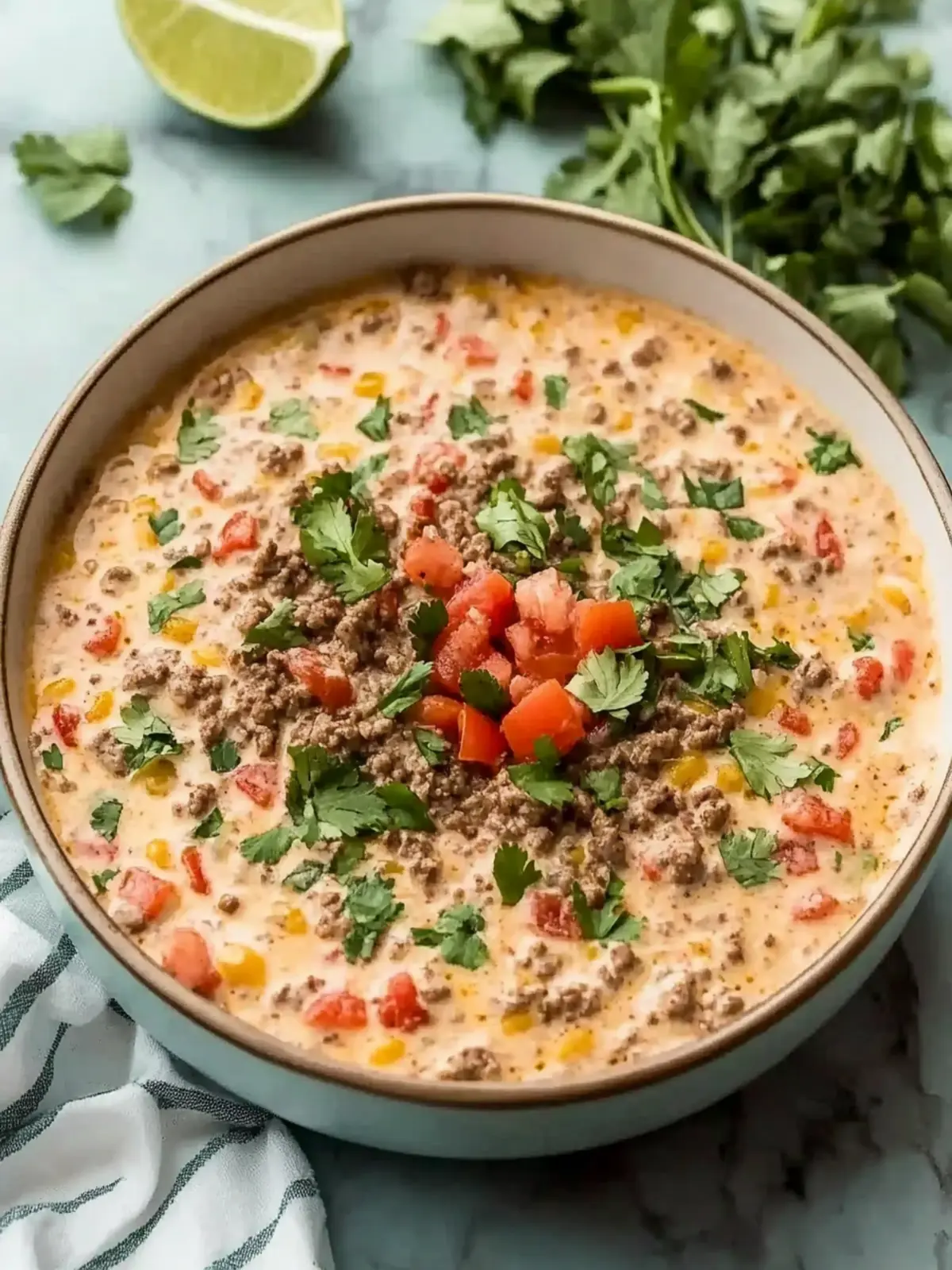 Simple Keto Rotel Dip with Ground Beef