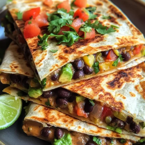 Vegan Quesadillas with Black Beans and Avocado