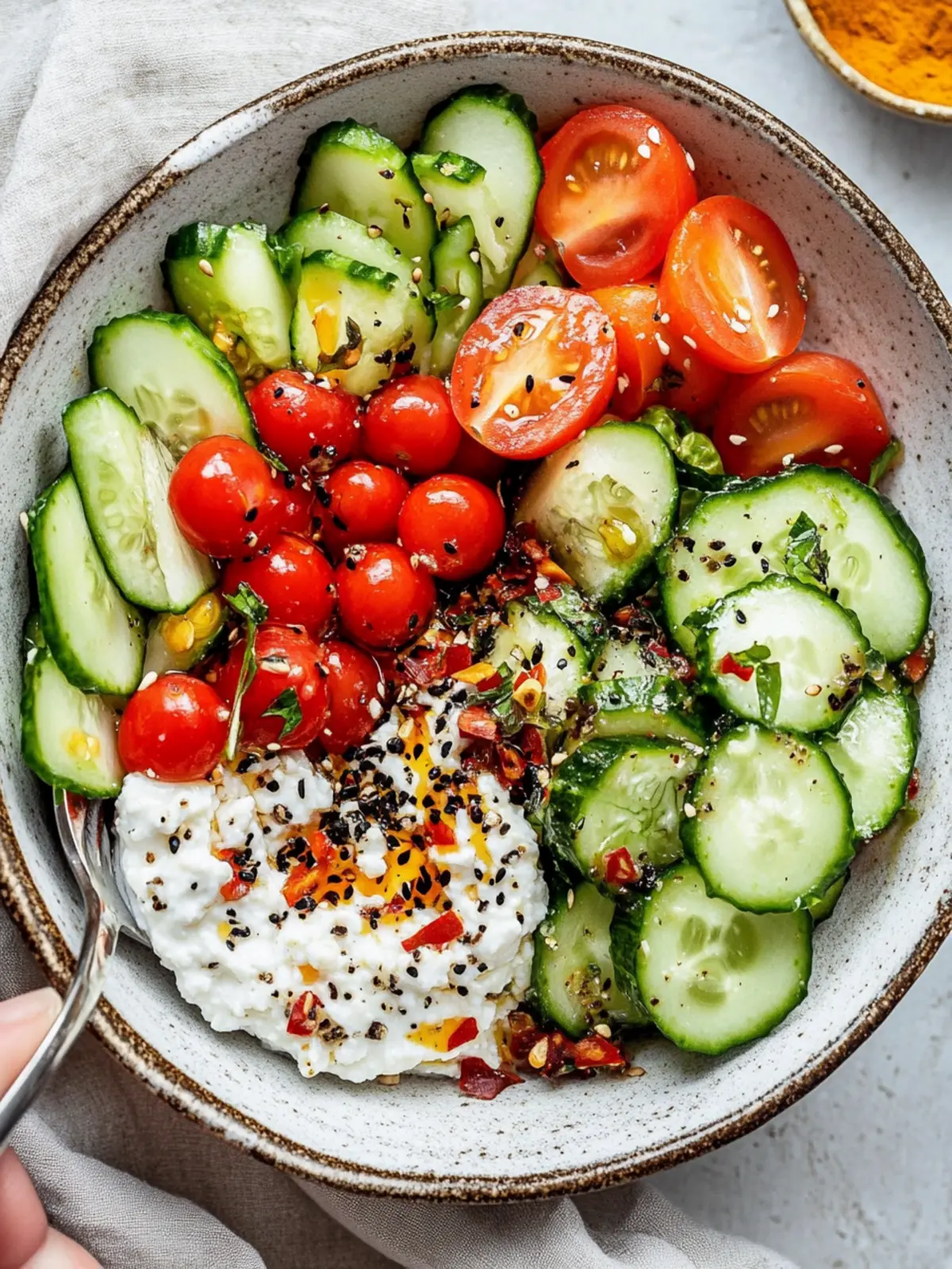 Veggie Savory Cottage Cheese Bowl
