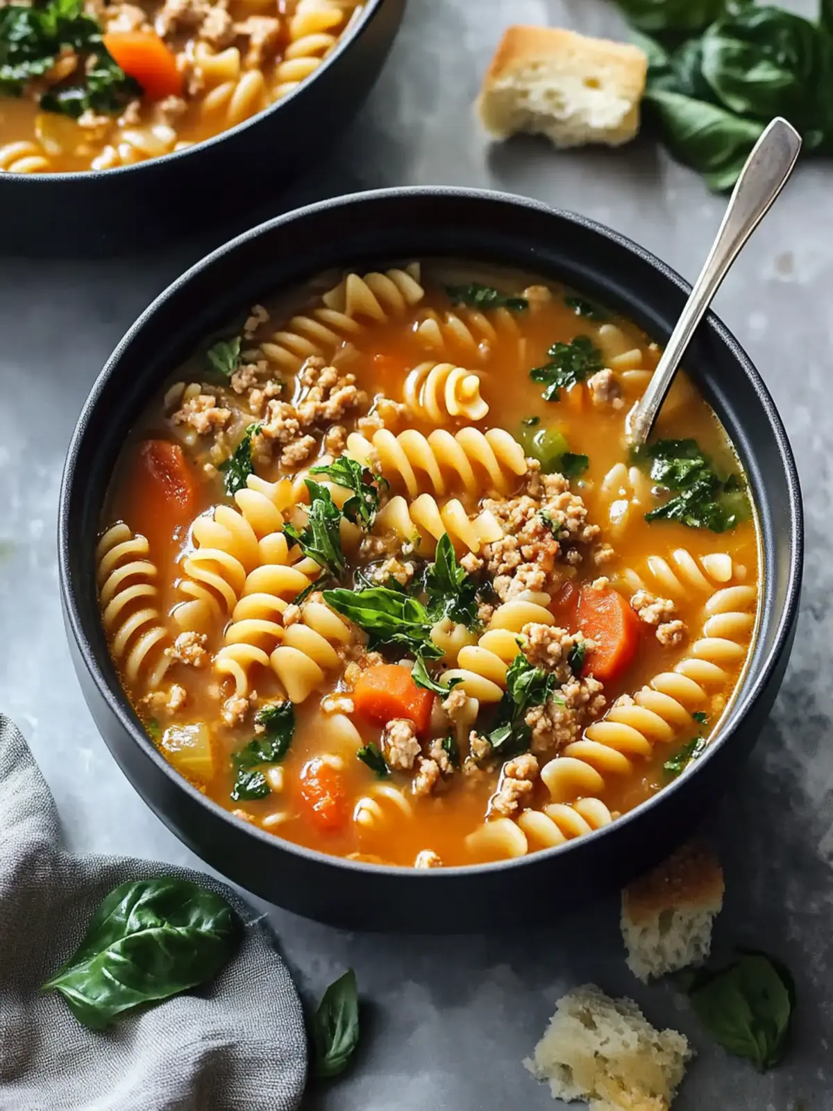 Classic Ground Turkey Pasta Soup