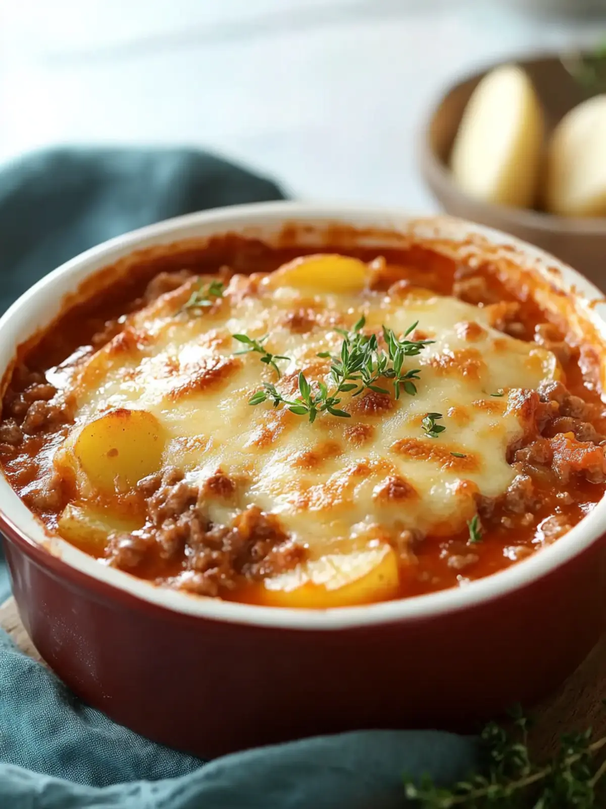 Best Hamburger and Potato Casserole with Tomato Soup