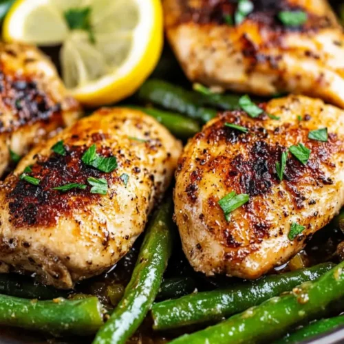 Lemon Garlic Chicken Skillet with Green Beans