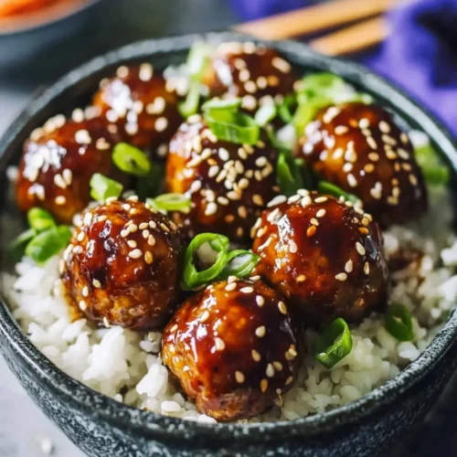 Teriyaki Chicken Meatballs and Rice Bowls