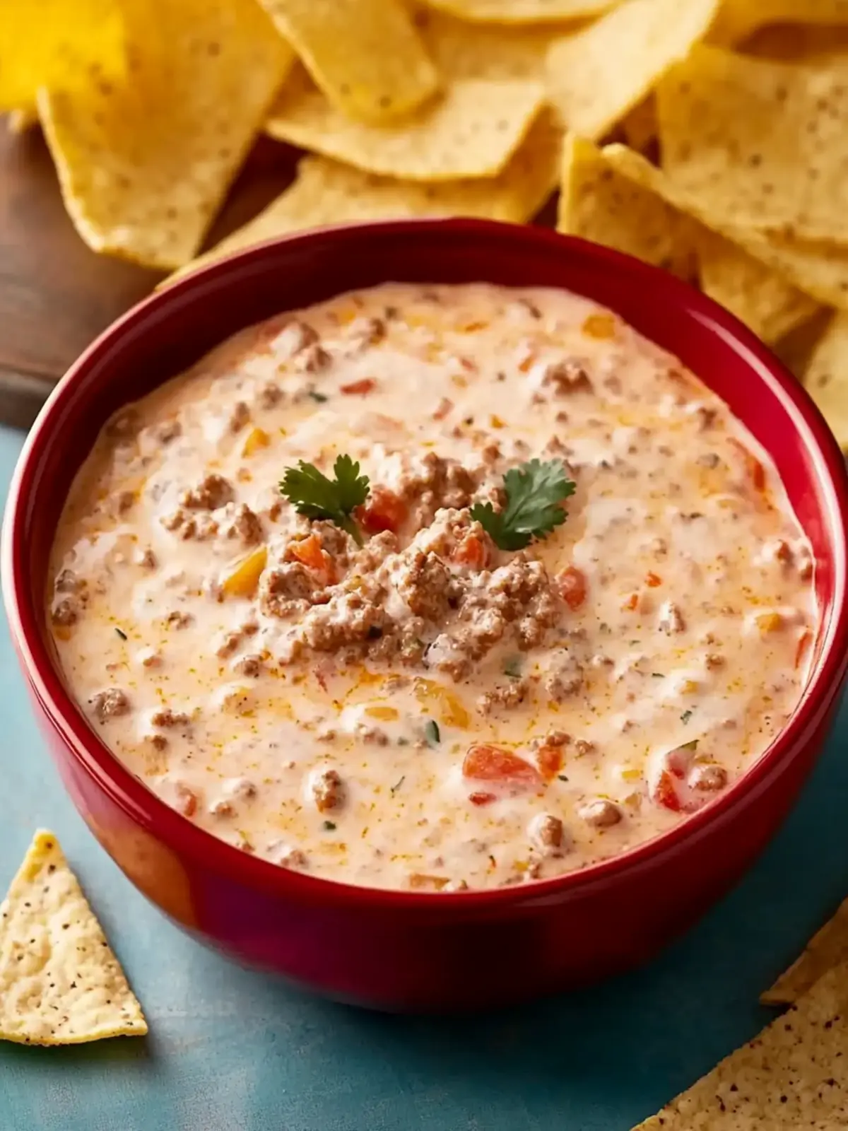 Easy Rotel Dip with Ground Beef and Sour Cream