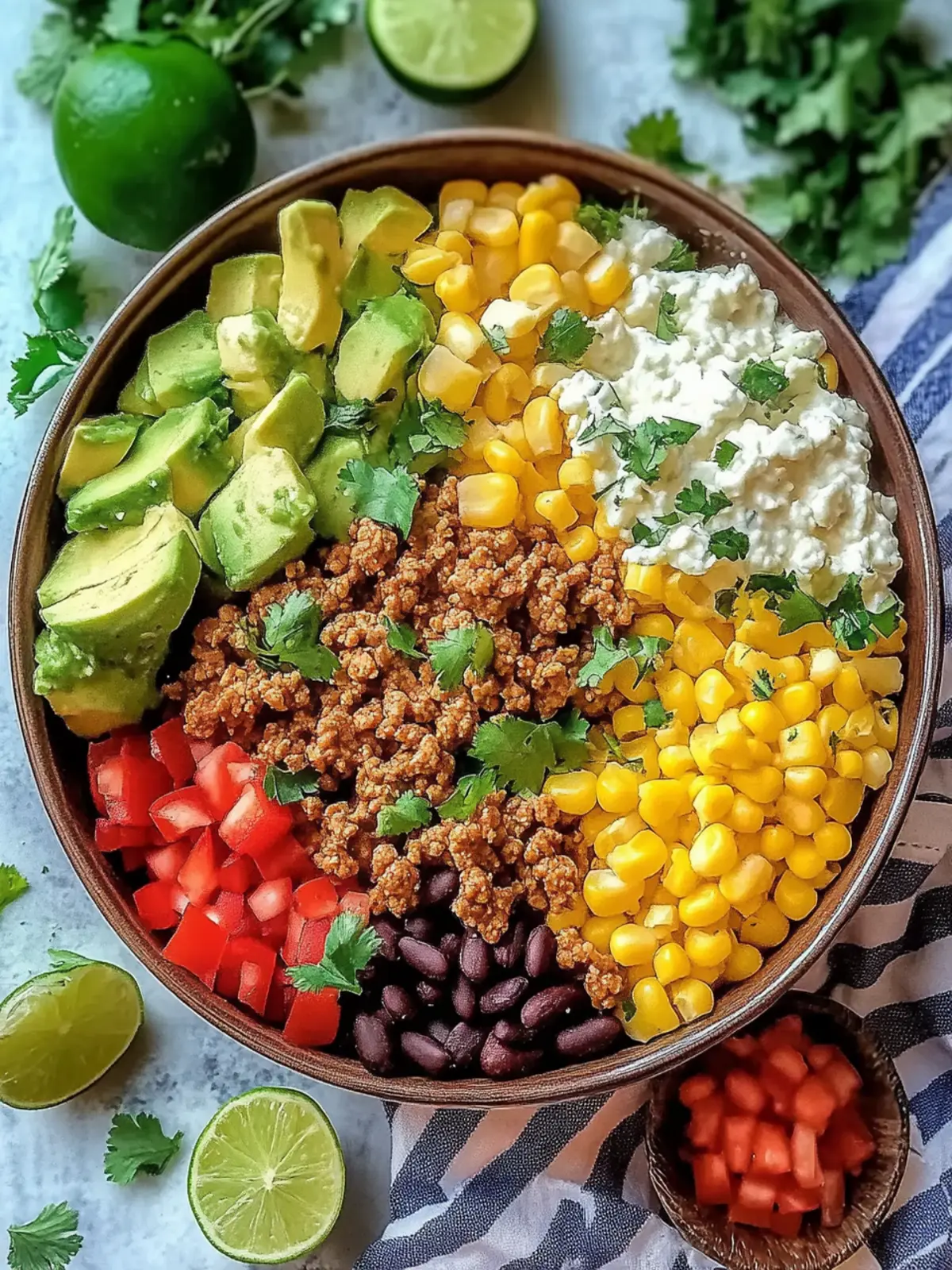 Irresistible Ground Turkey Cottage Cheese Taco Bowl