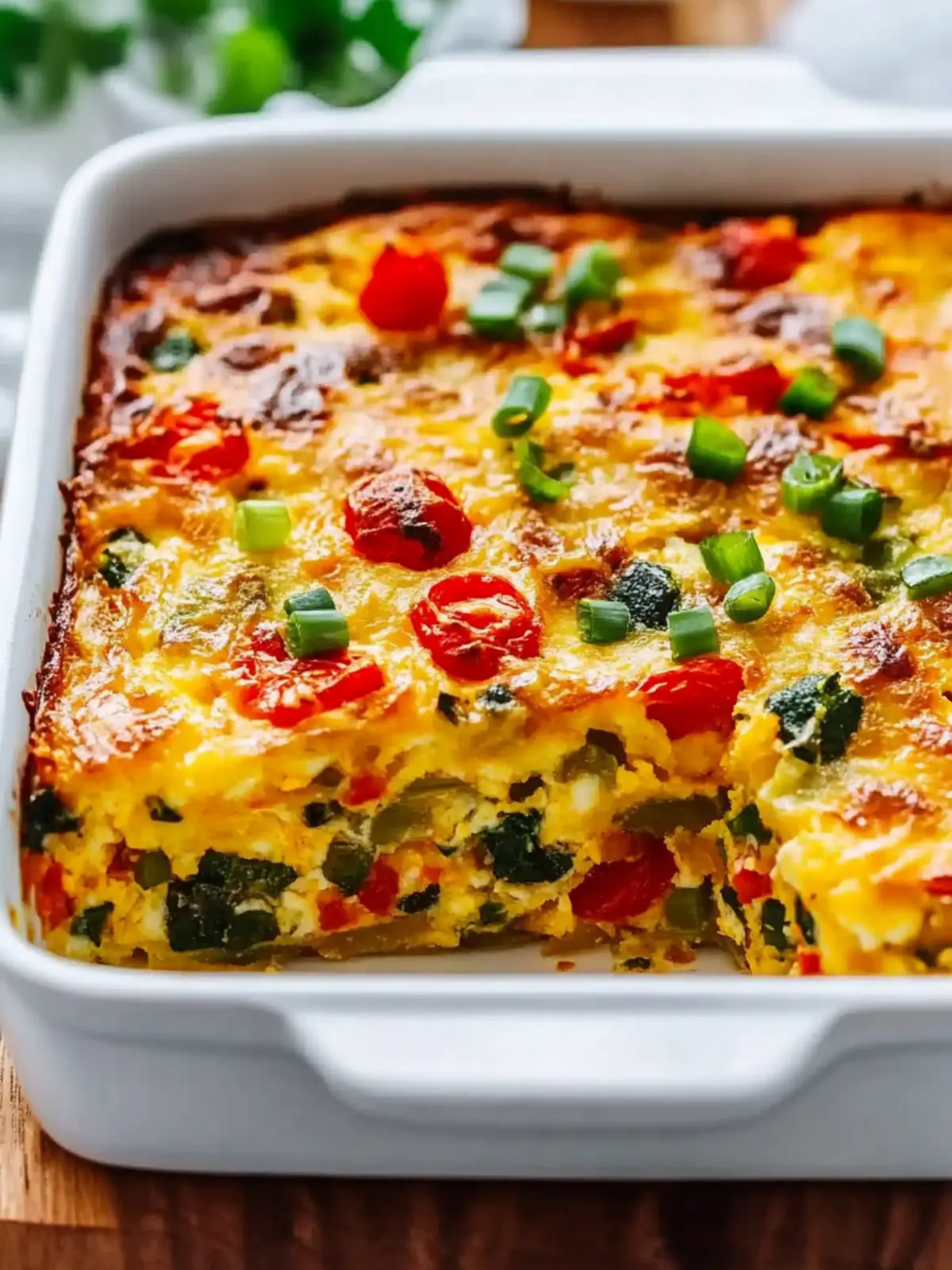 Vegetarian Veggie Egg Casserole with Hash Browns