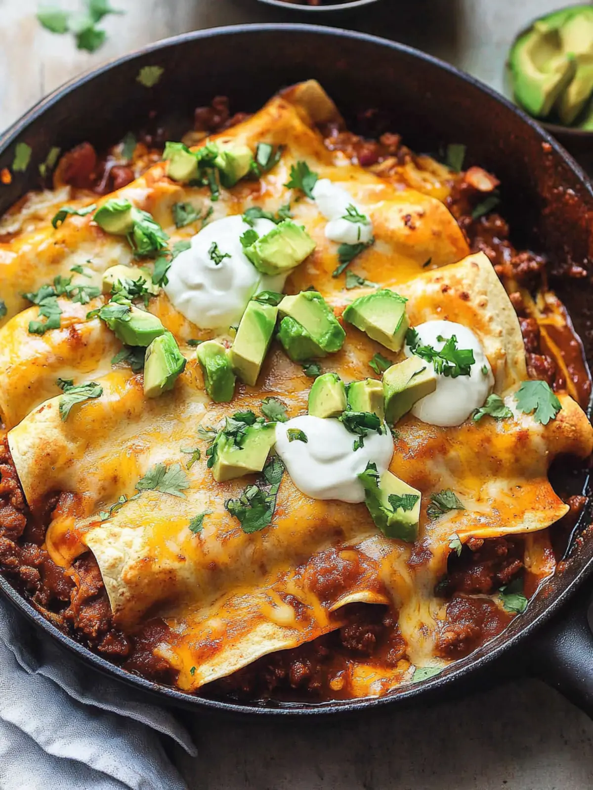 Beef Skillet Enchiladas