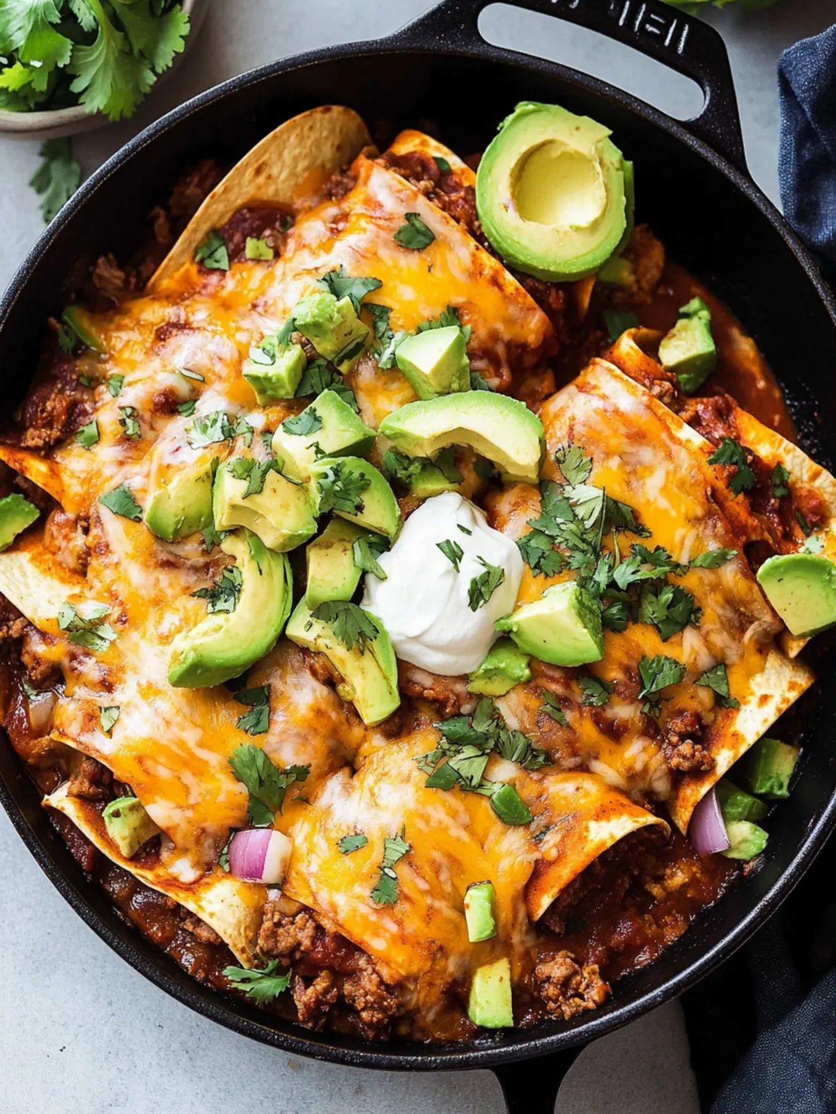 Beef Skillet Enchiladas
