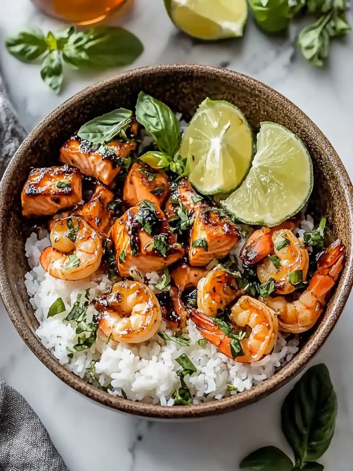 Salmon and Shrimp Bowl