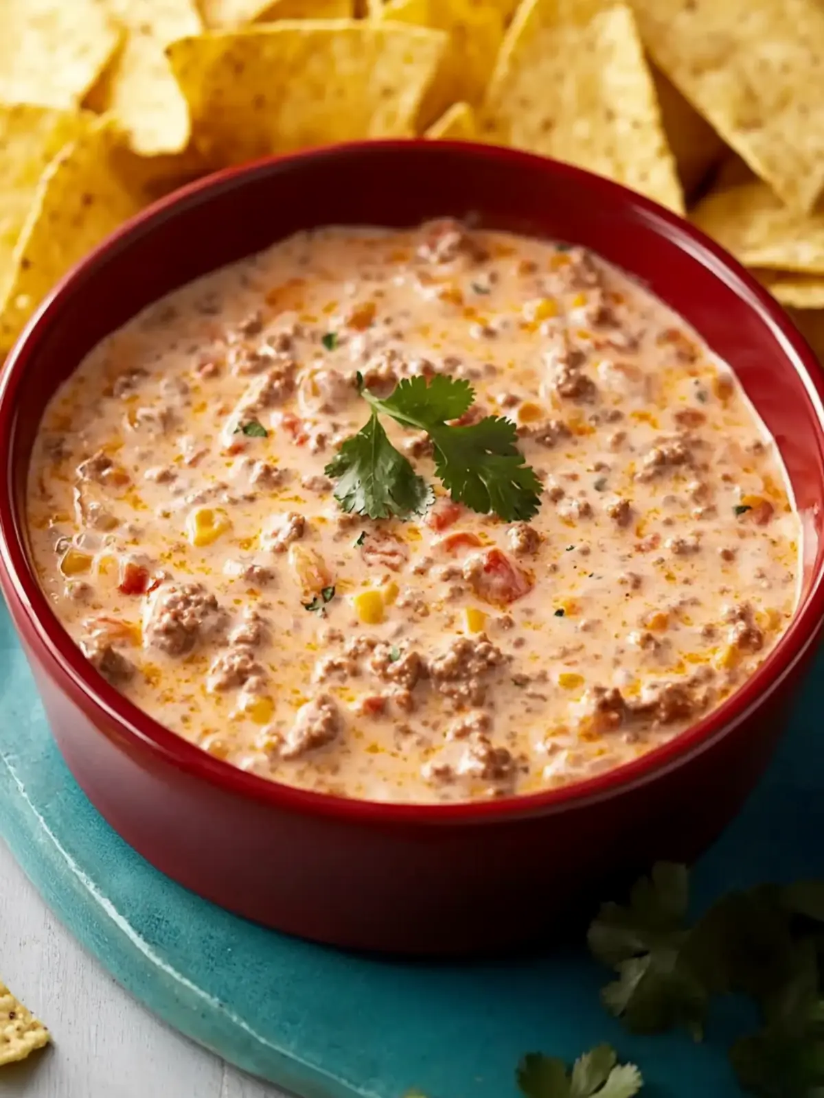 Easy Rotel Dip with Ground Beef and Sour Cream