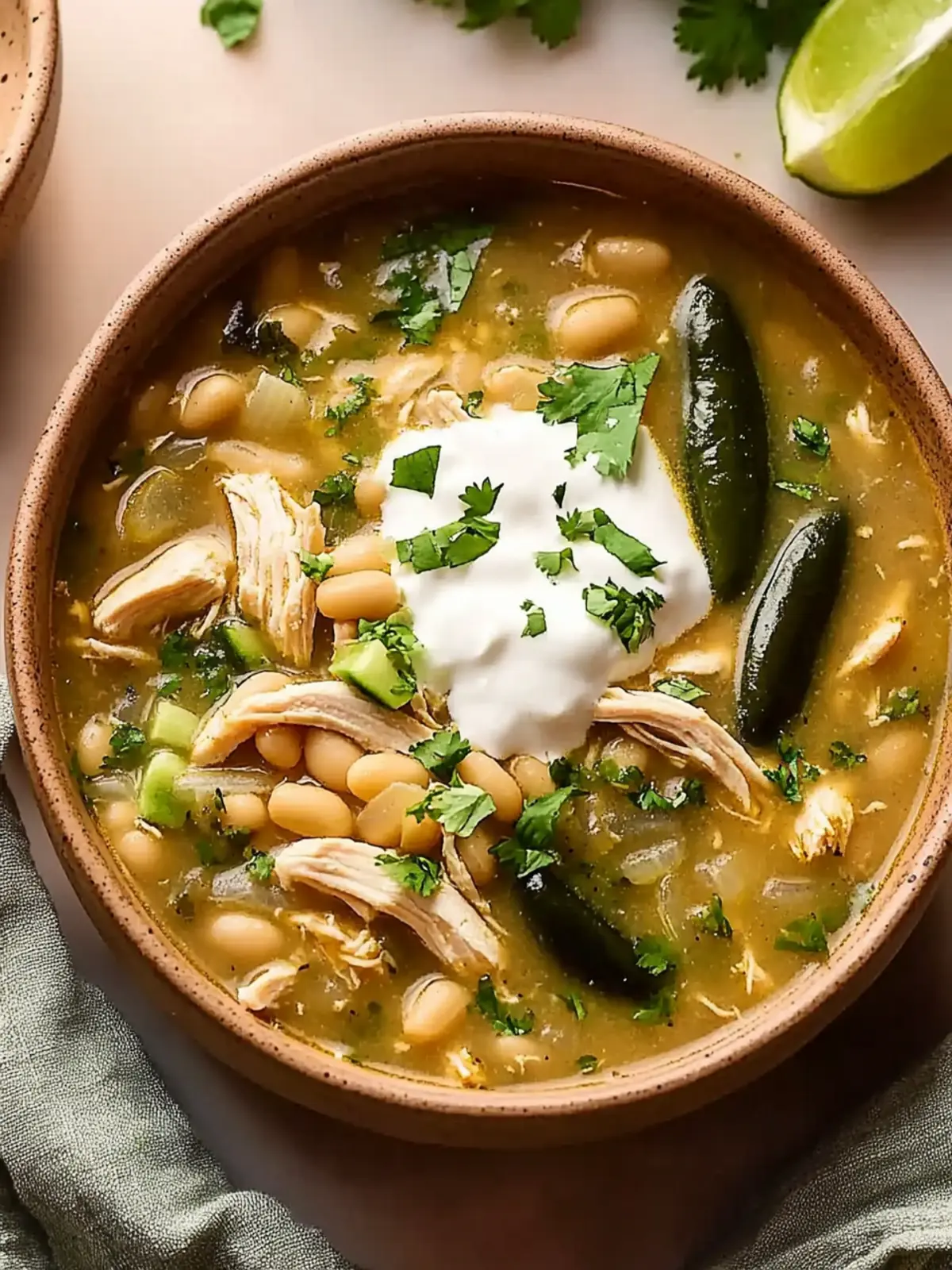 White Chicken Chili with Poblano Peppers