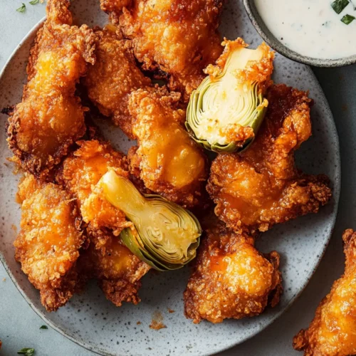 Fried Buffalo Artichoke Hearts