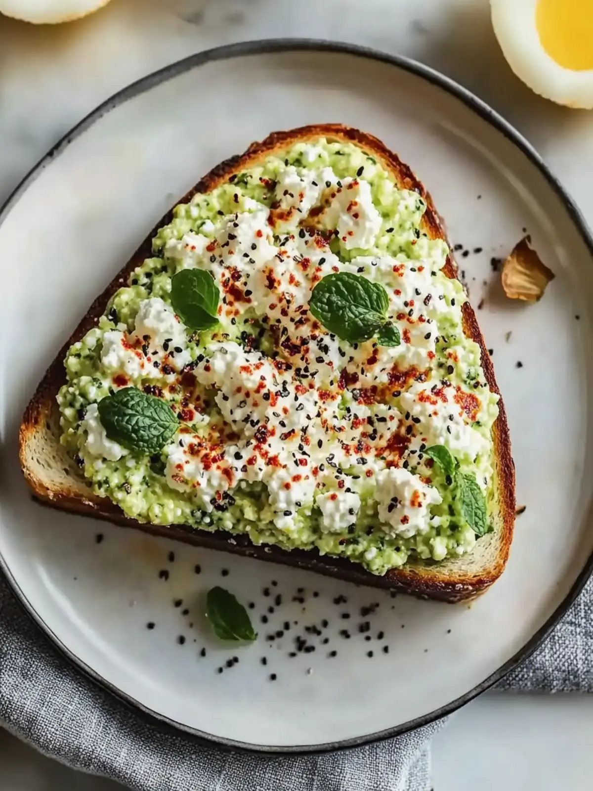 Cottage Cheese Breakfast Toast