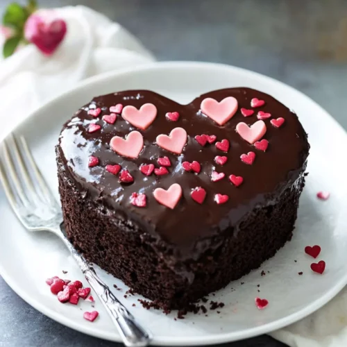 Heart-Shaped Chocolate Ganache Cake