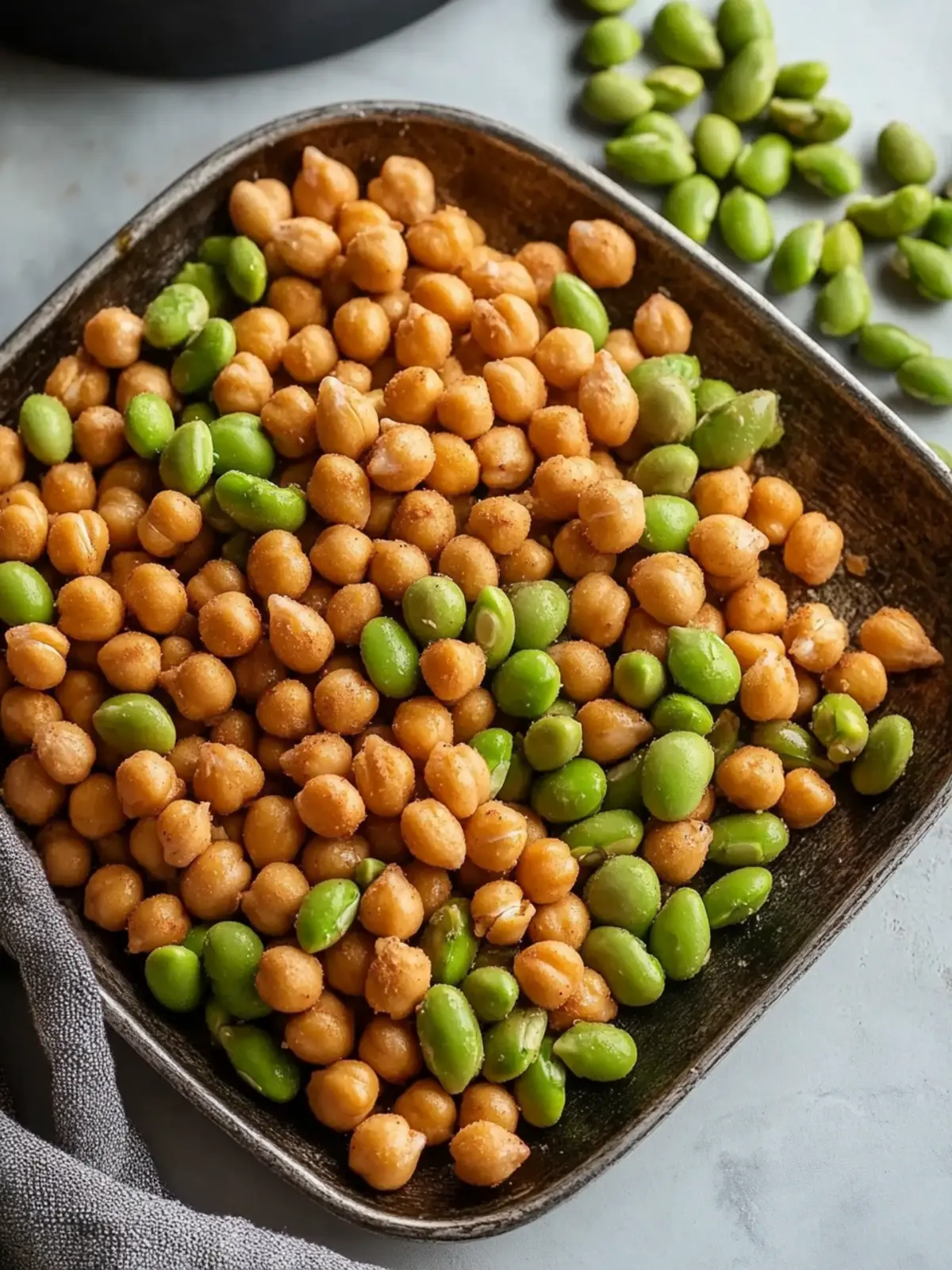 Tasty Roasted Chickpeas and Edamame