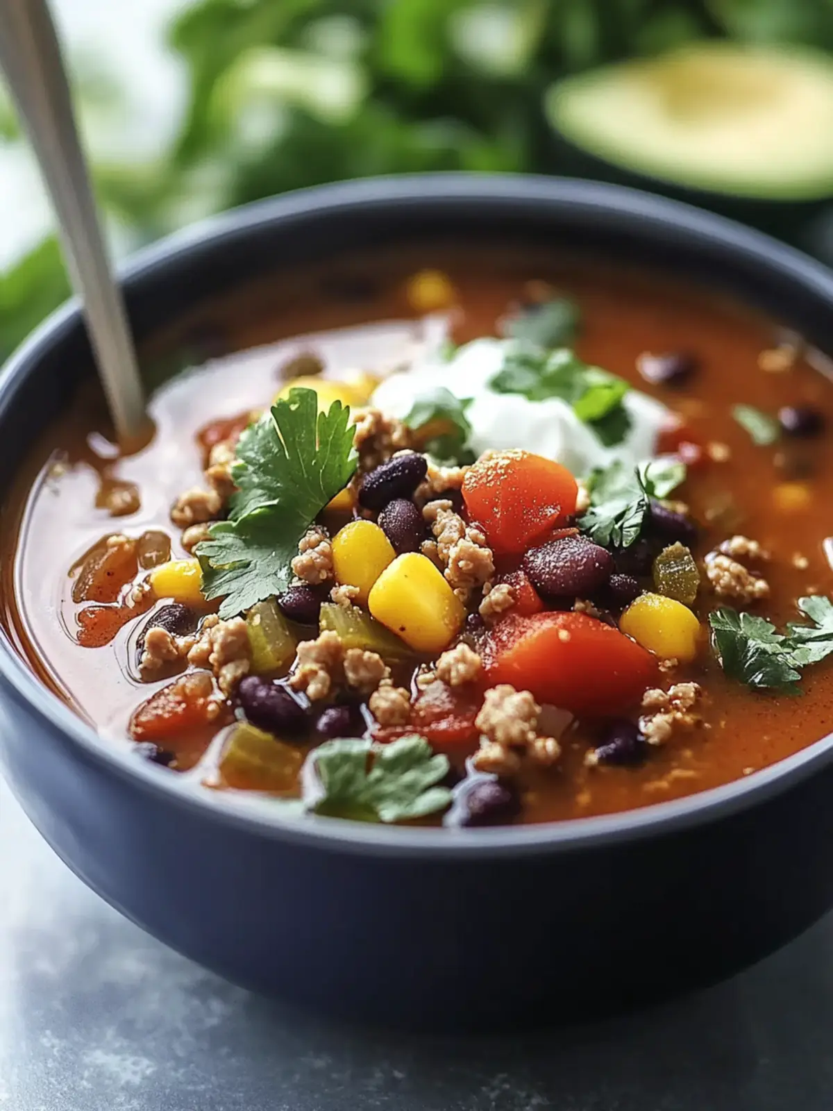 Ground Turkey and Black Bean Soup